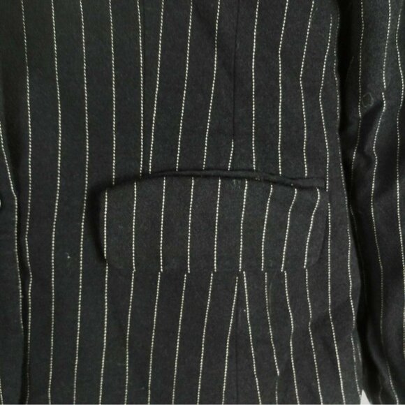 Jones New York Womens Worsted Wool Striped Blazer Jacket Sz 4 Navy Blue Made USA - Picture 6 of 6
